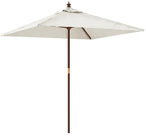 vidaXL Ombrellone da Giardino con Palo in Legno Sabbia 198x198x231 cm