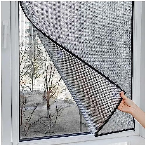 Sonakia Sonnenschutz Verdunkelnde Fensterfolie, 8mm Aluminiumfolie Isolierfolie, Reflektierende Sichtschutzfolie, Wärmeschutz Fensterfolie, Für Haus-/büroglas,WxH-90x200cm/35 * 79in