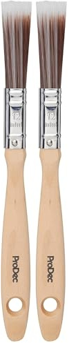 ProDec 0.5 inch Premier Trade Professional Synthetic Paint Brush for a Smooth Finish Painting with Emulsion, Gloss and Satin Paints on Walls, Ceilings, Wood and Metal, 0.5 12mm (Pack of 2)