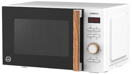 Infiniton Microondas MW-S710, 800 W, 20 L, Tirador de Madera, Función Grill, Función descongelar, Vaporera incluída