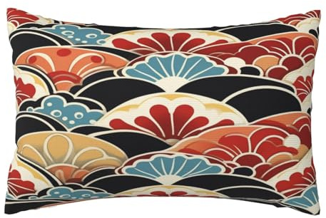 Housse Coussin 40x60cm Coussin Exterieur Impermeable Lot de 2 Style japonais Housse de Coussin, Fleuri Coussin Decoratif Coussin Canapé, Coussins Décoratifs Housses Coussin pour Jardin Farmhouse,R483