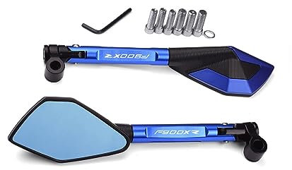 Espejos de motocicleta Espejos de extremo de barra de motocicleta Espejos de extremo de manillar de motocicleta Accesorios de espejos retrovisores azulados antideslumbrantes compatibles con B&MW F 900