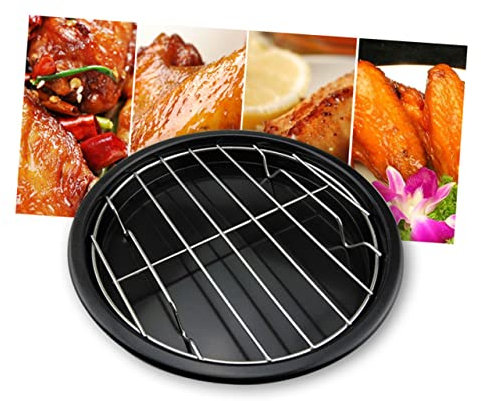 FUNOMOCYA Kühlregal 2St Grillrost Edelstahl Dampfgarer Stahl Pizzagrill Hibachi-Grill Holzkohlegrill Stehen zum Grillen runder Grillrost Backgeschirr Gitter Bratpfanne Grill