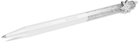 Swarovski Crystalline Kugelschreiber, Achteckform, Schneeflocke, Weiß, Weiß lackiert