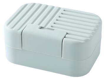 ONEBOOM Soap Dish with Lid, Plastic Travel Soap Case, Waterproof and Leakproof Soap Bar Holder, Portable Soap Holder for Shower Bathroom Kitchen Sink Camping Hiking Outdoor School and Gym-Blue