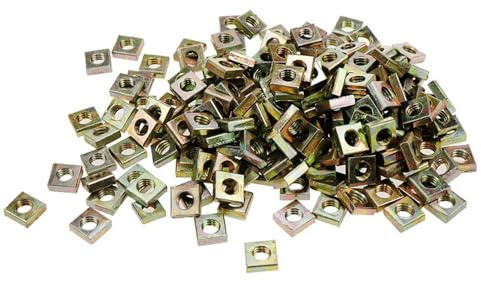 M4 Vierkantmuttern, 7 mm x 2 mm, Innengewinde, verzinkt, metrisches Grobgewinde, Muttern, Sortiment, Kit für Automobilherstellung, Elektro-Heim-Hardware-Zubehör, 100 Stück