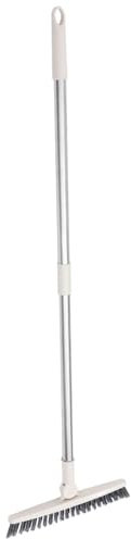 Healeved Long Handle Floor Gaps Cleaning Brush for Bathroom and Shower Stiff Bristles for Tile Grout and Corner Crevices Cream Color