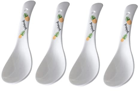 Cabilock 4 Stück Japanische Mini-suppenlöffel Große Servierlöffel Für Buffets Porzellan Japanisches Keramik-suppenset Aus Knochenporzellan Spülmaschinenfest