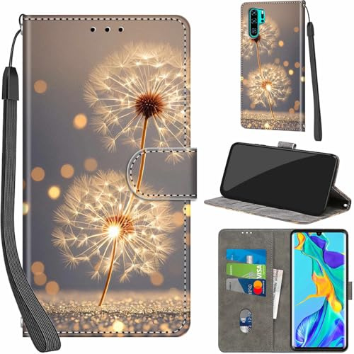 Handyhülle für Huawei P30 Pro Leder Wallet Tasche Türkis | 3 Kartenfächer & 1 Geldfach, Magnetverschluss, Ständerfunktion, robuste premium PU leder klapphülle für Huawei P30 Pro