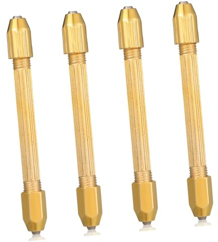 DOITOOL 4stücke Mini-handbohrer Mit Schnitzwerkzeug Mikrobohrer Für Uhrenreparatur Und Doppelkopfbohrer Quadratischer Kopf Geeignet Für Holz Kunststoff Gummi Und Modellbau