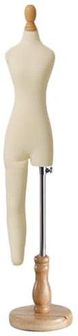 MYUYEE Schneiderpuppe im halben Maßstab mit Bein Größe 1/3 1/4 weiblicher Schneiderpuppen-Torso zum Nähen vollständig ansteckbare Schneiderpuppe Hosenmuster,Weiß - 1/4 Größe