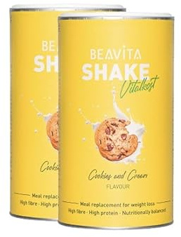 BEAVITA Vitalkost Diät-Shake Cookies and Cream (2x572g) Abnehmen* - vitamin-und nährstoffreicher Mahlzeitersatz mit Eiweiss Protein Pulver - Protein shake zum abnehmen