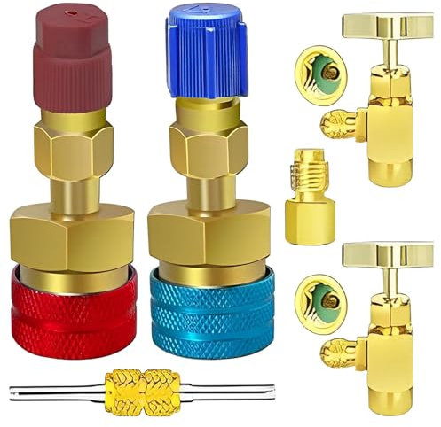 adaptador de manguera r134a,Acoples rápidos Accesorios para mangueras - Adaptador de conversión para kit recarga de aire acondicionado de lado alto/bajo, accesorios de refrigerante de CA