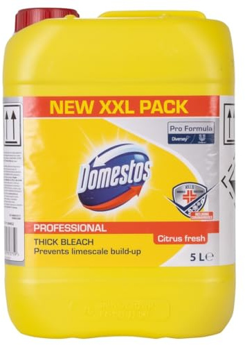 Domestos Professional Toilettenreiniger/Konzentrierte Reinigungsflüssigkeit/Entfernt effektiv Bakterien, Viren, Pilze/Für den täglichen Gebrauch/Citrus Fresh / 5l Fassungsvermögen