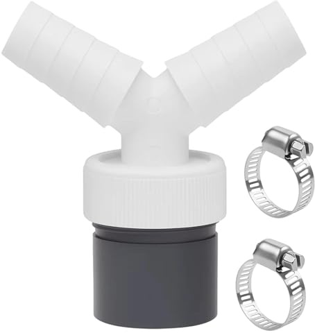 Washing Machine Waste Splitter, Waste Pipe, Dual Connection Drain Pipe Connector for Dishwasher and Washing Machine, 0.75-0.95 Y Adapter, Efficient Water Flow Design for Compact Spaces