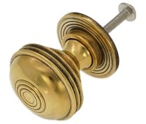 Infinity Decor Traditioneller Preston Türknauf aus Messing, antikes Messing-Finish, 32 mm, Ziehgriff, ideal für Schubladen, Schränke, Möbeltüren