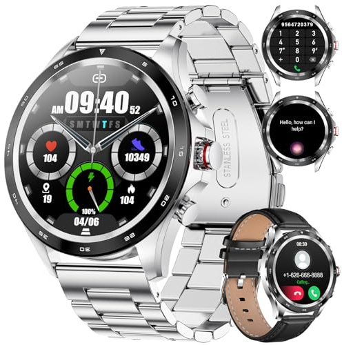 LIGE Montre Connectée Homme 1.32'' Smartwatch avec Appel Bluetooth e Assistente Vocale, Montre Intelligente Sports Etanche Podomètre Calorie Montre de Fitness pour Android iOS