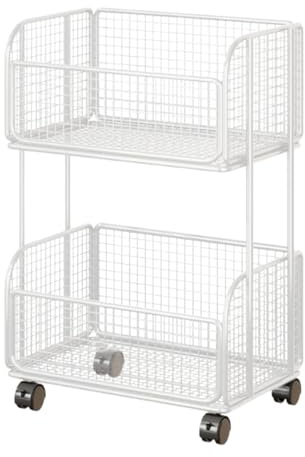 F Fityle Carrello portaoggetti per, portafrutta da Cucina con Ruote, cestini in Filo Metallico, portaverdure per Frutta e Patate, Bianco