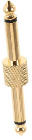 MERRYHAPY Connettore Audio Dritto in Rame Placcato Oro per Pedali Chitarra Adattatore per Collegamento Effetti e Amplificatori Resistente per Uso Professionale in Studio e Live