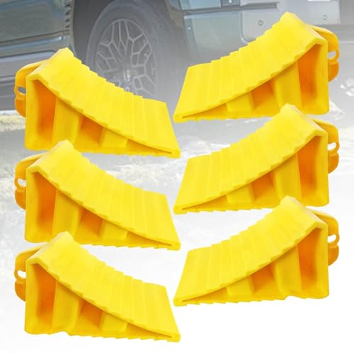 Cunei for Camper, Cunei di Sicurezza Antiscivolo for Pneumatici, Efficaci nel Mantenere Il Veicolo in Posizione, Adatti alla Maggior Parte dei Pneumatici