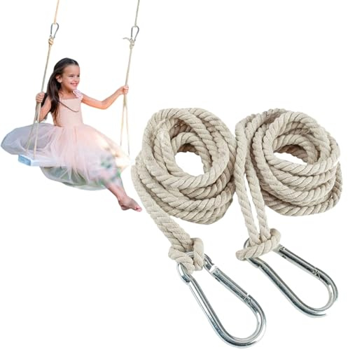 Peosaard Kit per Appendere Amaca, Cinghie per Altalena per Albero Amaca 2 Pezzi Corda per Appendere in Cotone Ganci per Altalena Regolabili da 157, 48 Pollici Accessori da Giardino, Cinghie