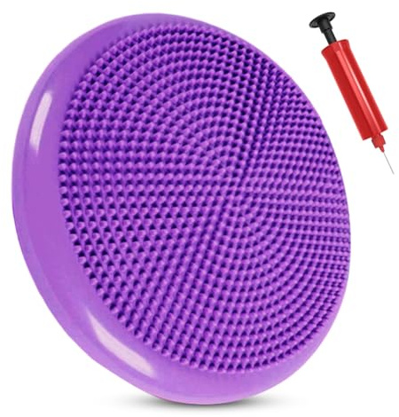 Cojín de asiento para pelota con bomba de aire, cojín de equilibrio ortopédico, cojín de equilibrio para postura vertical, fitness, entrenamiento de equilibrio y equilibrio