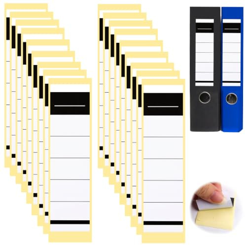 50 Pieces 36 X 190 mm Self-Adhesive Folder Lever Arch File Labels | Smooth Smudge Proof Surface Spine Stickers for 6 cm Folder, White Sticky Folder Spine Labels Set for Office School Home Use