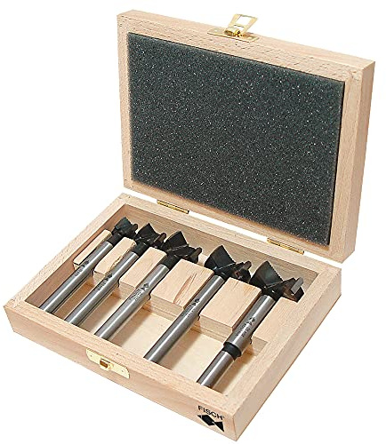 Fisch HW Forstnerbohrer Set 5-tlg. - Profi Ausführung, Ø 15-20-25-30-35 mm