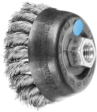 PFERD TOOLS Topfbürste gezopft TBG, Ø 80mm M14 Edelstahl-Draht-ø 0,35, 43306033 – für Winkelschleifer
