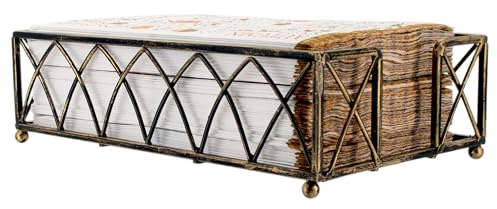 Boston International BID60 Arch Design - Servilletero para toallas de invitados, cartón, latón envejecido