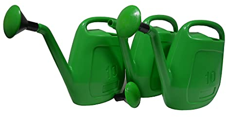 3 x Gießkanne 10 Liter Grün mit Aufsteckbrause + Maßeinteilung Garten Grab