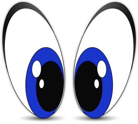 SkinoEu® 2 x Autocollants Stickers Vinyle Paire Yeux Bleu Casque Eyes Voiture Camion Fenêtre Porte Auto Moto Vélo Tuning B 74