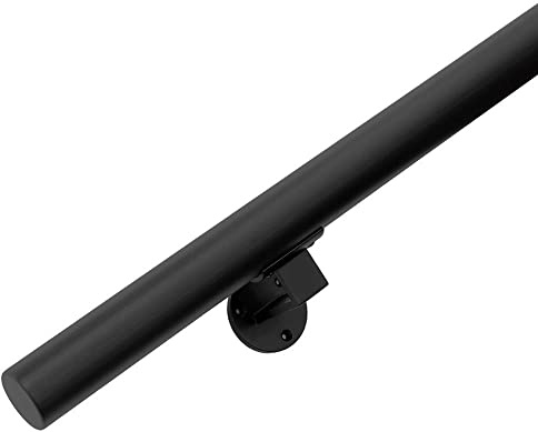 Vivol Modern Handlauf Schwarz 150 cm mit 2 Halter für innen - 12 Längen - 3 Farben