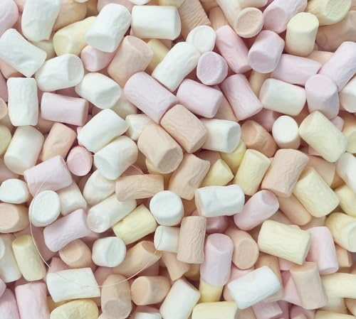 Marshmallow Piccoli e Morbidi Mini, 600 gr | Differenti Colori, Scatola Apri Chiudi, Per Guarnire Gelato Yogurt Dolci Torte, Caramelle Purpurry Bussy