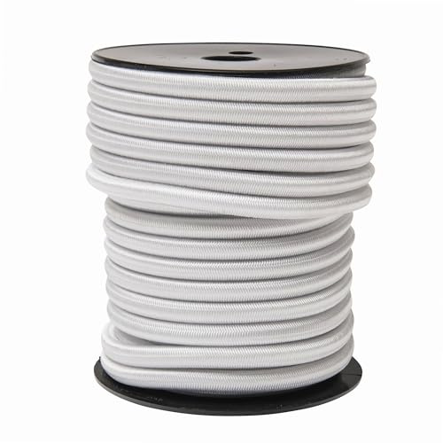 WERKA PRO Weißer elastischer Spannbänder Ø 10mm x 20m | Nylon, Anti-UV, Outdoor und Heimwerker, Camping, UV-stabilisiert, vielseitiges Zubehör für Planen, mehrsträngig
