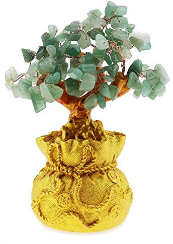 YINETTECH Feng Shui - Árbol de piedra de cristal para decoración de oficina, sala de estar, buena suerte, el mejor regalo, color verde