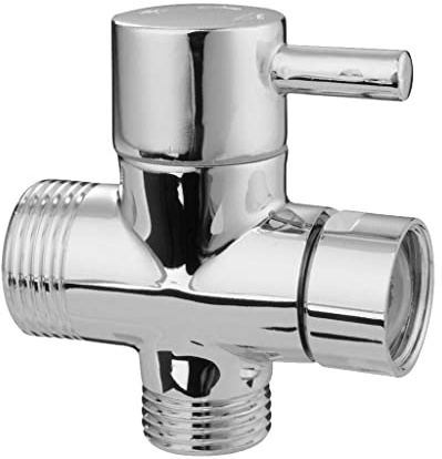 perfk T Adapter 3 Wege Duschkopf Absperrventil G3 / 4 Zoll G1 / 2 Zoll Massiv Messing Bad Toilette Bidet Sprühschalter Umlenker Chrom