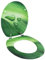 vidaXL Siège de Toilette avec Couvercle Cuvette Lunette de Toilette Abattant WC Salle de Bain Maison Intérieur MDF Vert Gouttes d'Eau