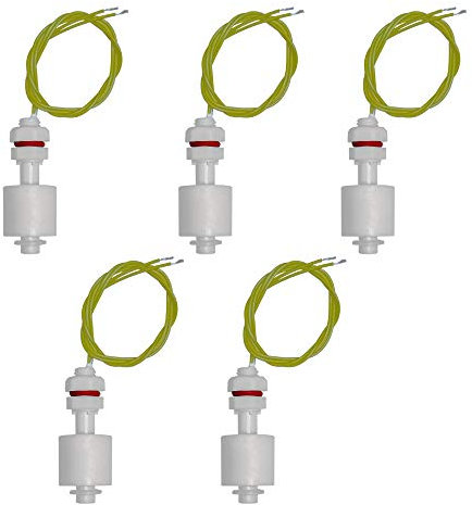 Lot de 5 capteurs de niveau d'eau à montage vertical M10 en plastique PP