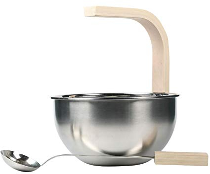 Seatechlogy Cubo para sauna con cucharón | Cubo para sauna de acero inoxidable | 4 L de infusión de cubo de sauna | Set de cubo de sauna