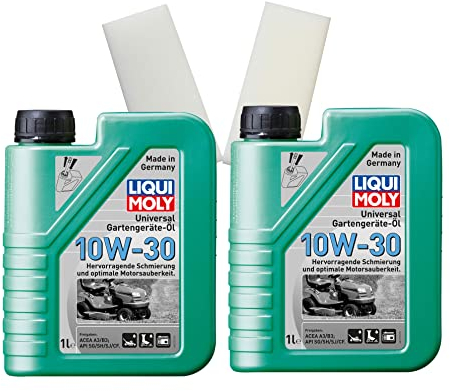 2x Original Liqui Moly 1L Universal Gartengeräte-Öl 10W-30 Universalöl 1273 +2x ILODA Schmutzradierer