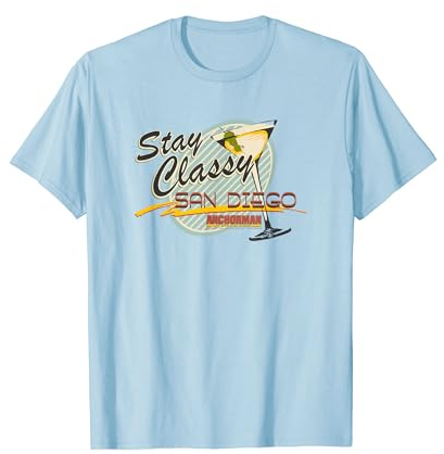 Anchorman Stay Classy San Diego Martini Glass T-Shirt