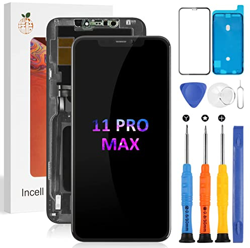 SRJTEK para Pantalla iPhone 11 Pro MAX Recambio para LCD iPhone 11 Pro MAX para Repuesto Pantallas iPhon 11 Pro MAX LCD Display Completa A2218, A2161, A2220 Touch Digitizer Replacement (Incell,Negro)