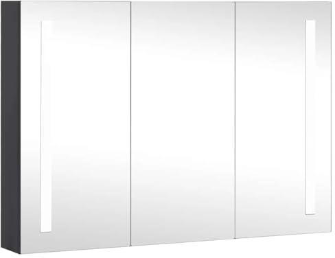 vidaXL LED Bad Spiegelschrank Badezimmerspiegel Badspiegel Spiegel Badschrank Badezimmerschrank Hängeschrank Wandschrank 89x14x62cm