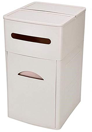 Papelera Papelera multifunción Cocina Baño Inodoro Tipo cajón Papelera Caja de Almacenamiento integrada y Caja de pañuelos (Beige) Cubo de Almacenamiento de Basura