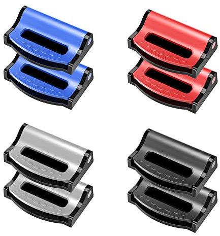 Car Seatbelt Adjuster Car Seat Belt Clip Universal Adjustable Locking Buckles Seat Belt Clips 4 Colors Interior Accessories Car Safety, Pack of 2 Pieces, 5.5x4x1.5cm (Black)