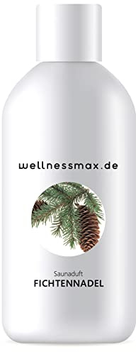 wellnessmax Sauna Aufguss Fichtennadel, mit 100% natürlichen ätherischen Ölen, Reichlich Nadelholz-Duft für die Regeneration. Natürliches Sauna-Aufguss-Mittel Saunaaufguss zum wohlfühlen (100 ml)