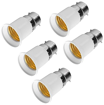 Agatige B22 auf E27 Lampenadapter, 5 Stück LED-Lampenfassung, Konvertersockel, Glühbirnenfassung, Adapter, Konverter, Lampenfassungen