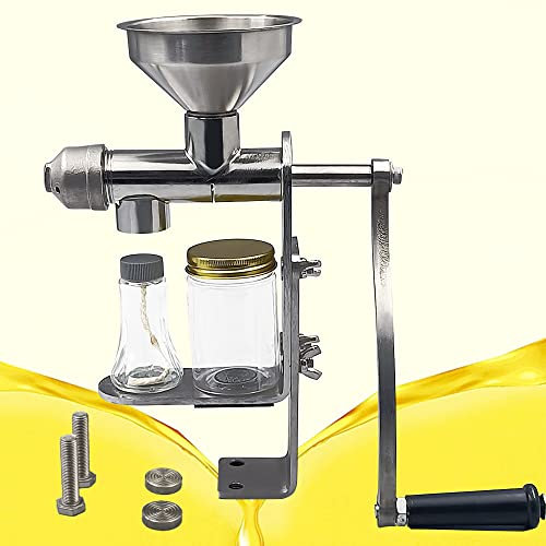 Machine manuelle de presse à huile Chasseur d’huile domestique Extracteur d’huile de plante en acier inoxydable pour noix arachide Extraction d’huile de colza de noix de sésame