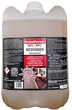 Cleanprince WPC/BPC Detergente concentrato, 10 litri, materiale composito di plastica, terrazze, pavimenti, pulizia e cura